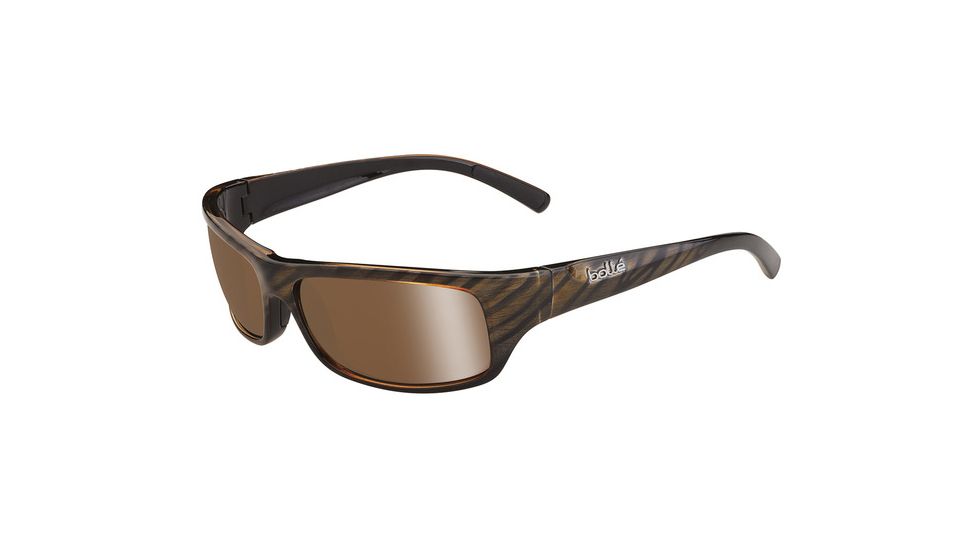 Bolle Fierce Single Vision Prescription Sunglasses, Shiny Brushed Brown Frame-11943SV