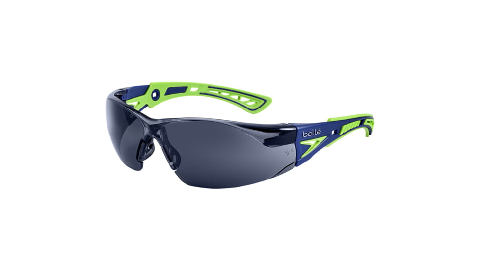 Bolle Rush+ Safety Glasss, PC/TRP Frame, Smoke Lens, 40257