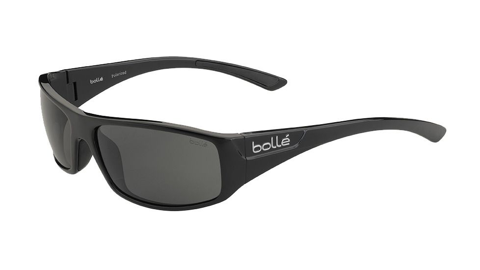 Bolle Weaver Single Vision Prescription Sunglasses, Shiny Black Frame, Polarized, 11934SV