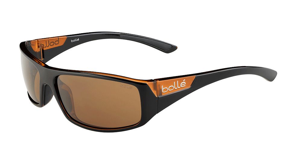 Bolle Weaver Single Vision Prescription Sunglasses, Shiny Black / Matte Brown Frame, 12138SV