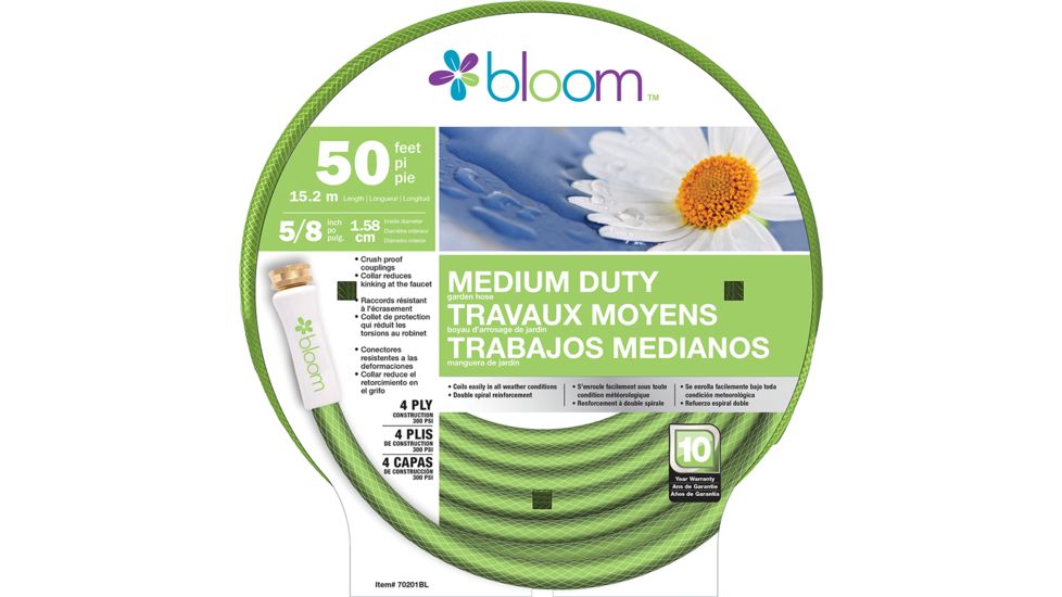 BOND Medium Duty 5/8in 50ft Garden Hose, Green 70201