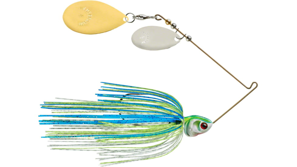 Booyah J.C. Covert Spinnerbait, 3/8oz, N/G Ind Wt/Chart/Blue, BYCVS38NGI730