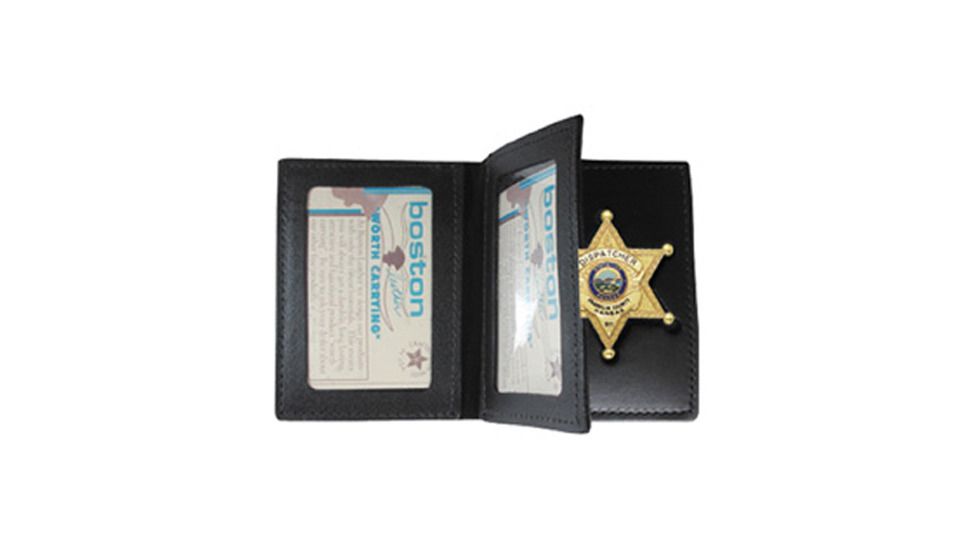 Boston Leather Book Style Badge Case With 2 Id Windows, Soft Leather - 122-S-4026