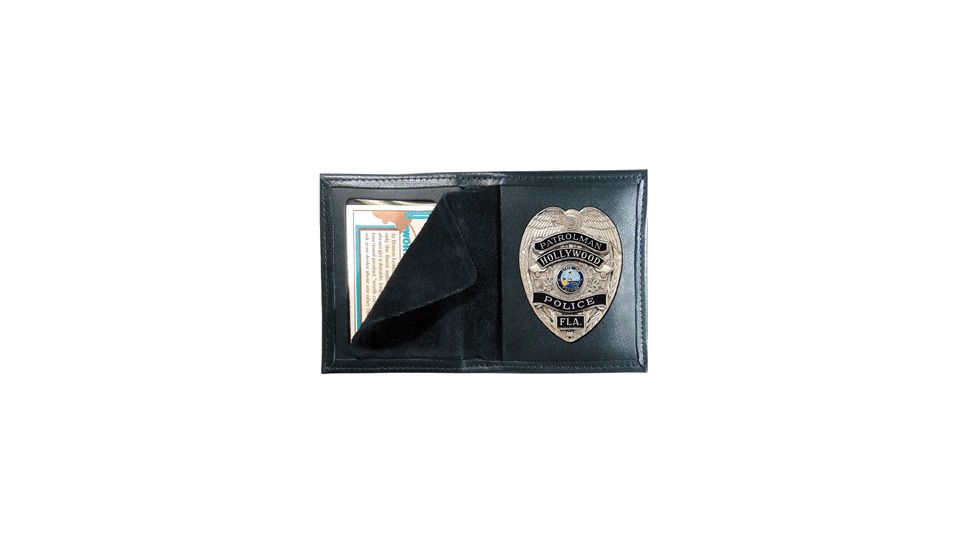 Boston Leather Book Style Badge Case With B1990 - 100-S-B1990