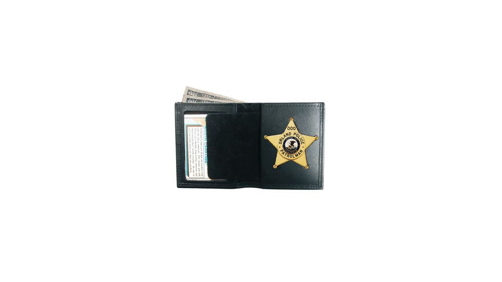 Boston Leather Book Style Wallet Badge &amp;id Ca - 150-S-5051