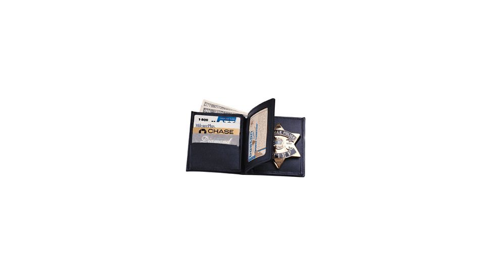 Boston Leather Book Style Wallet Badge &amp;id Ca - 175-S-5053