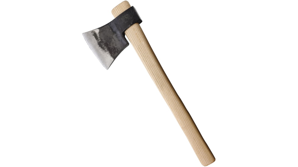 BR Rinaldi Milano Axe, 18in Overall, 6.25in Natural Finish Spring Steel Axe Head w/ 4.75in Cutting Edge, Wood Handle, 600g Axe Head, 322N1M