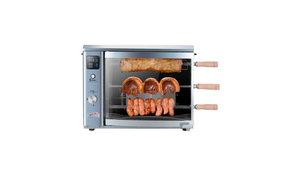 BRAZILIAN FLAME 03-LX Red Gas Rotisserie 3 Skewer Grill, Red, BG-03LX Red