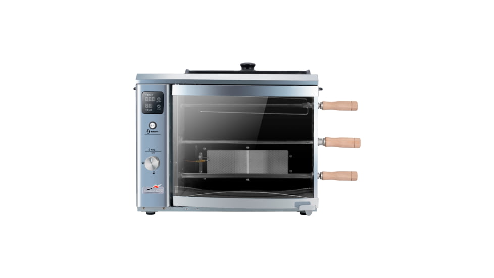 BRAZILIAN FLAME 03-LXK Silver Gas Rotisserie 3 Skewer Grill, Silver, BG-03 LXK Silver