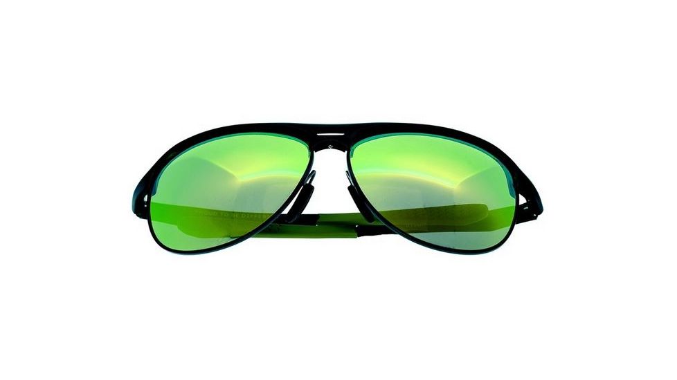 Breed Jupiter Sunglasses, Black Titanium Frame, Blue-Green Lens BSG019GM