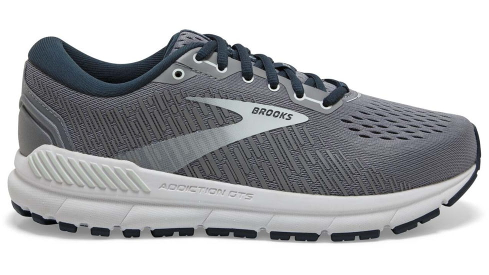 Brooks Addiction GTS 15 Running Shoes - Womens, Wide, Grey/Navy/Aqua, 8.5, 1203521D099.085
