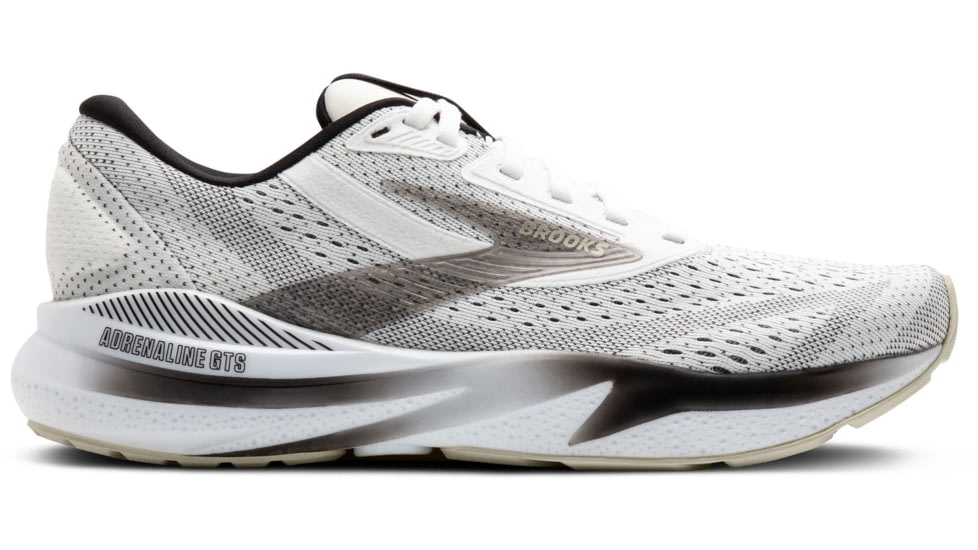 Brooks Adrenaline GTS 24 Road Running Shoes - Mens, White/Black/Pelican, 8, 1D, 1104371D126.080