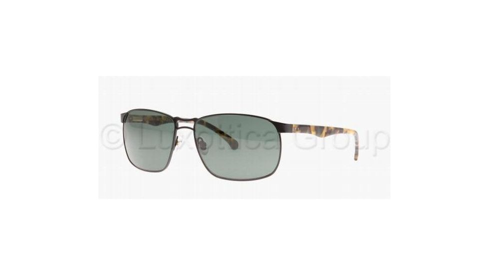 Brooks Brothers BB4009S BB4009S Sunglasses 153671-5815 - Black Frame, Green Solid Lenses
