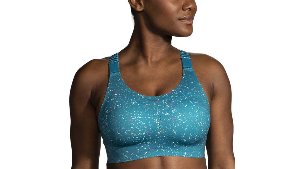 Brooks Dare Racerback Run Bra 2.0 - Womens, Lagoon Speckle Print, 40DD, 350085464.0402D
