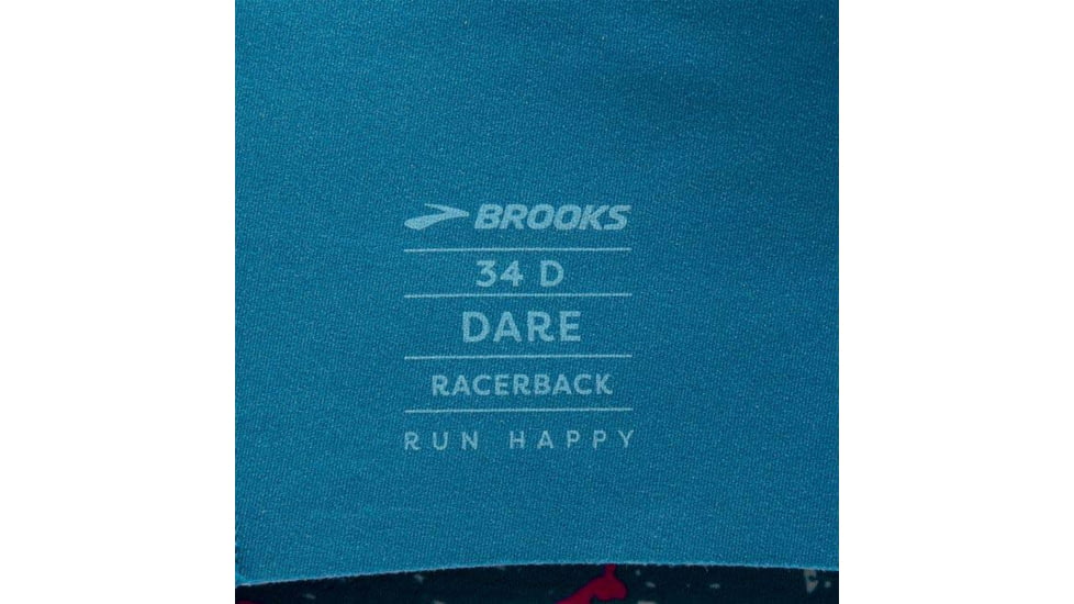 Brooks Dare Racerback Run Bra 2.0 - Womens, Lagoon Speckle Print, 40DD, 350085464.0402D