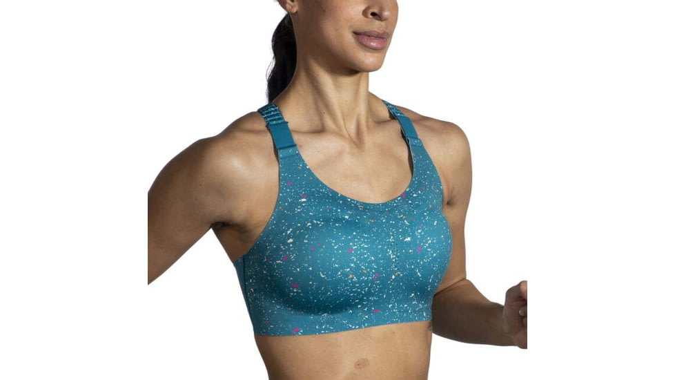 Brooks Dare Racerback Run Bra 2.0 - Womens, Lagoon Speckle Print, 40DD, 350085464.0402D