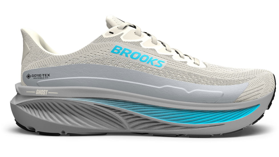 Brooks Ghost 17 GTX Road Running Shoes - Womens, Coconut/Oyster/Blue, 9.5, 1B, 1204511B138.095