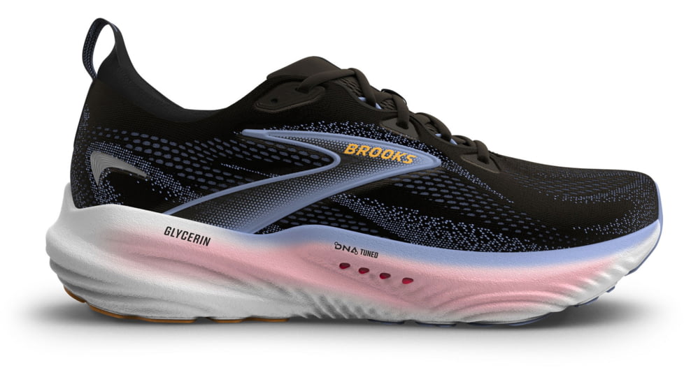 Brooks Glycerin 22 Road Running Shoes - Womens, Black/Blue Heron/Orange, 7, 1B, 1204341B088.070