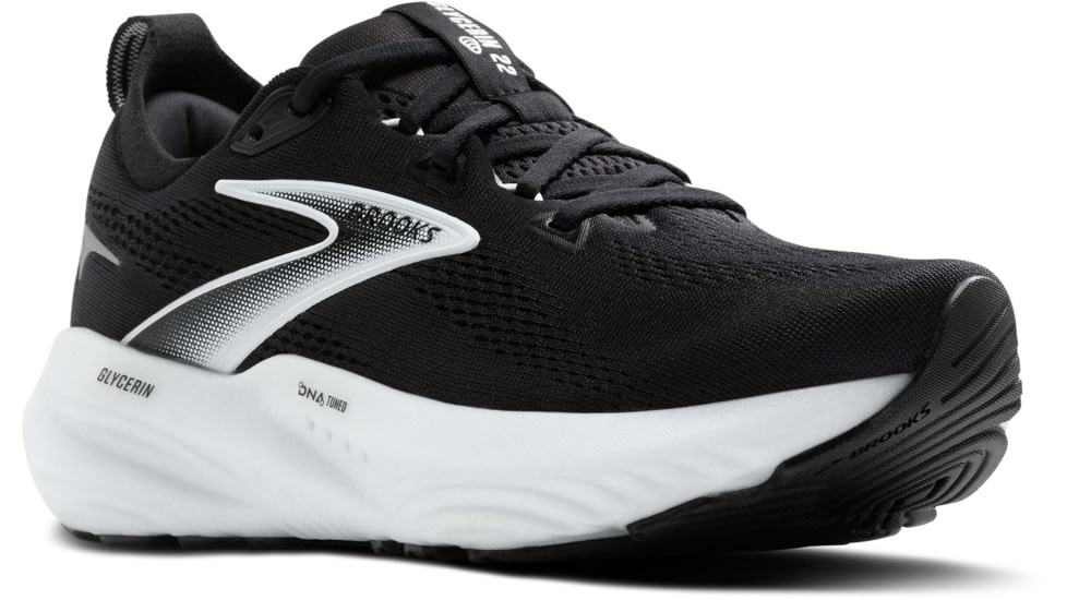 Brooks Glycerin 22 Road Running Shoes - Womens, Black/Grey/White, 6.0 US/Wide, 1204341D090.060