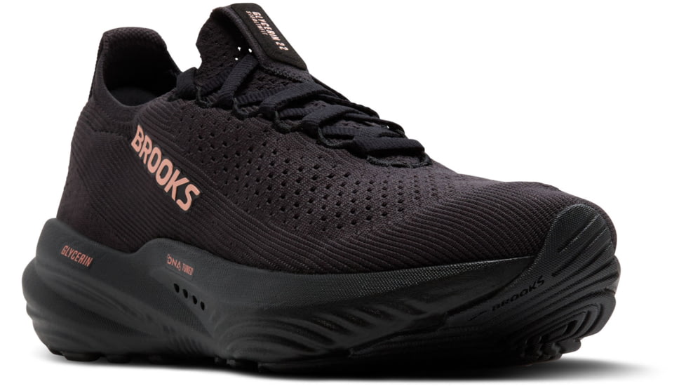 Brooks Glycerin StealthFit 22 Road Running Shoes - Womens, Black/Grey/Rose Gold, 6.5, 1B, 1204371B068.065