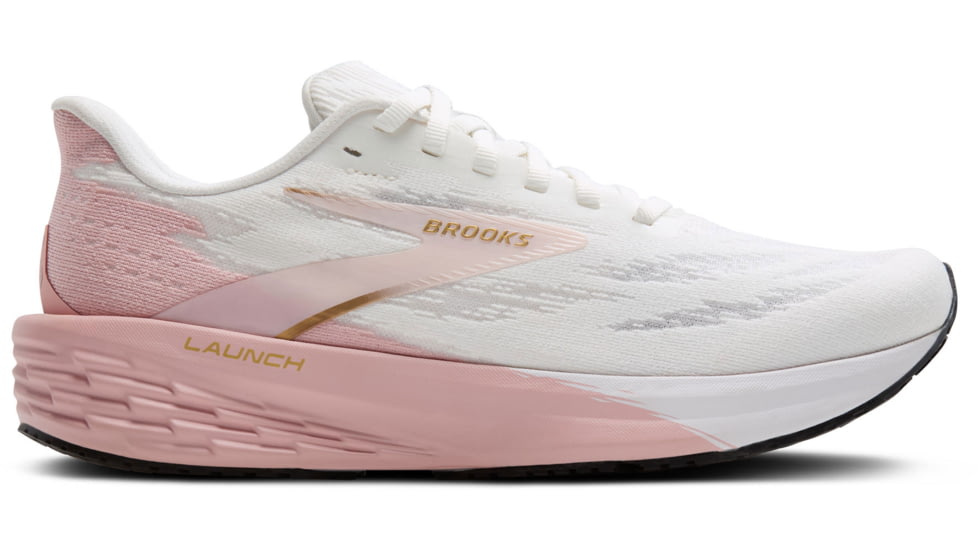 Brooks Launch 11 Road Running Shoes - Womens, White/Gold/Pink, 6, 1B, 1204391B164.060
