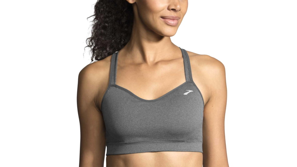 Brooks Moving Comfort UpRise Crossback Bra - Womens, Heather Asphalt, M, 300614020.03