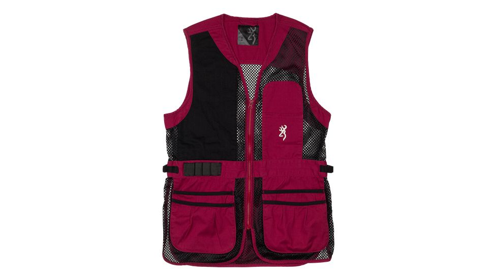 Browning Bg Mesh Shooting Vest R-hand Women's Medium Black/cassis