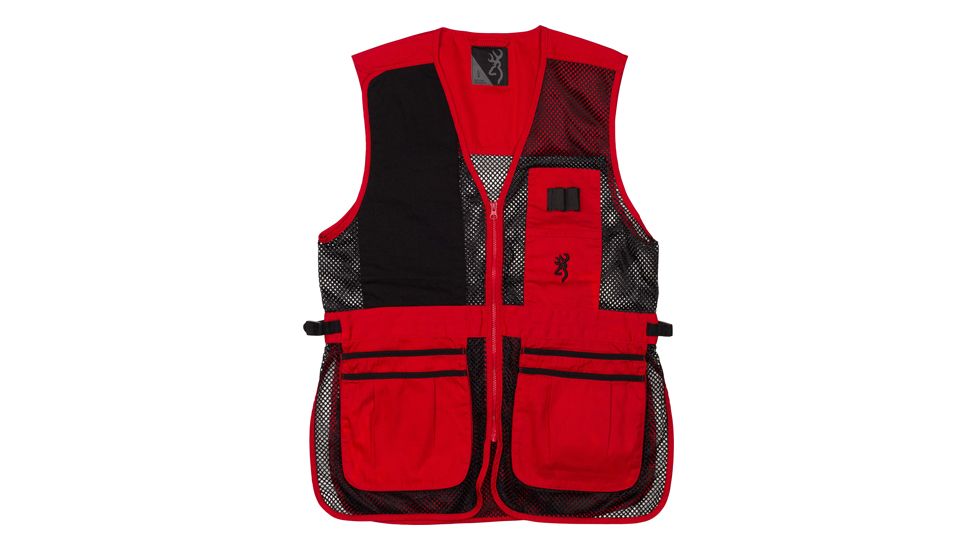 Browning Bg Mesh Shooting Vest R-hand X-large Black/red Trim