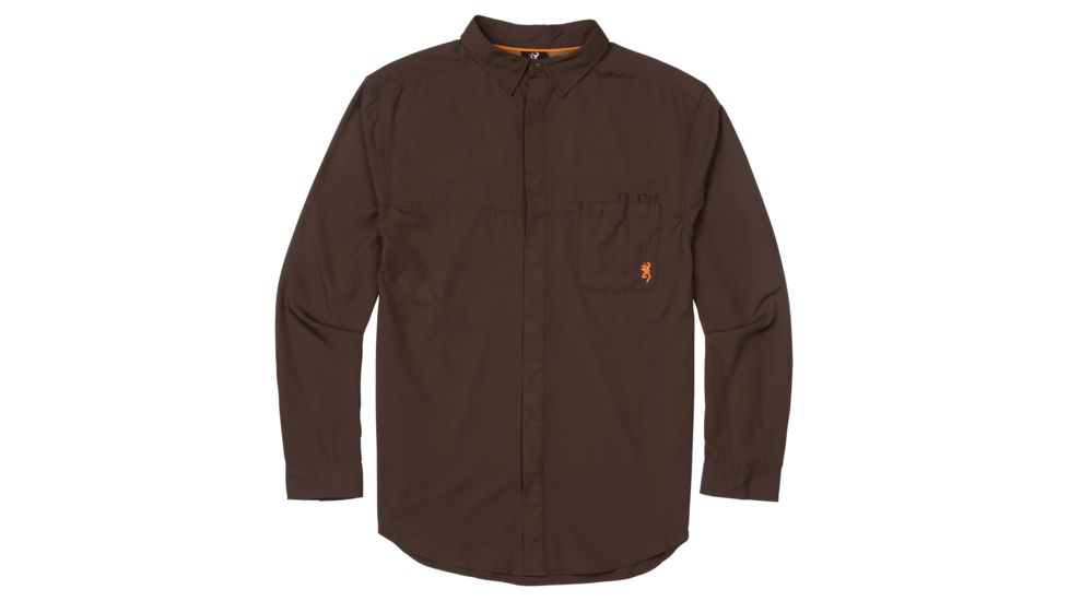 Browning Lightweight Shirt w/o Embroidery - Mens, Chocolate, Small, 3019649801