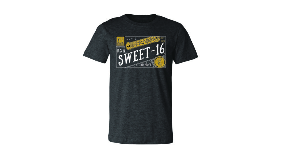 Browning Mens Sweet Sixteen Short Sleeve T-Shirt, Dark Gray Heather, Small A000320500202