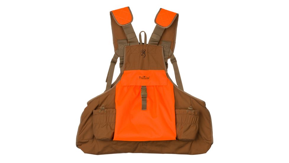 Browning Strap Bird N Lite 2.0 w/o Embroidery Vest, Tan/Blaze, Medium/Large, 3059335802