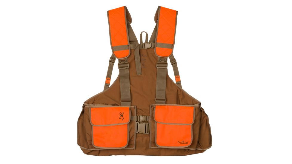 Browning Strap Bird N Lite 2.0 w/o Embroidery Vest, Tan/Blaze, Medium/Large, 3059335802