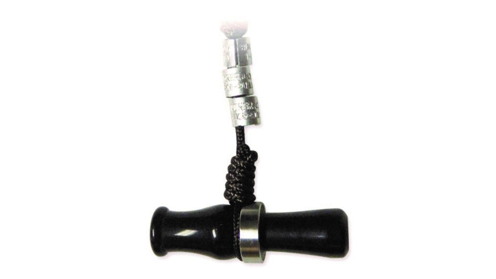 Buck Gardner Duck Call Necklace w/ Wood Duck Whistle, Black Pearl NWD-WHS-BP-CS