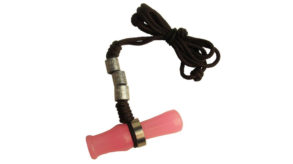Buck Gardner Duck Call Necklace w/ Wood Duck Whistle, Pink Pearl NWD-WHS-PP-CS