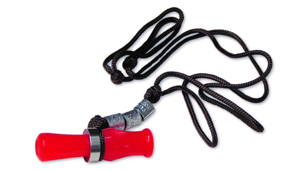 Buck Gardner Duck Call Necklace w/ Wood Duck Whistle, Red Pearl NWD-WHS-RP-CS