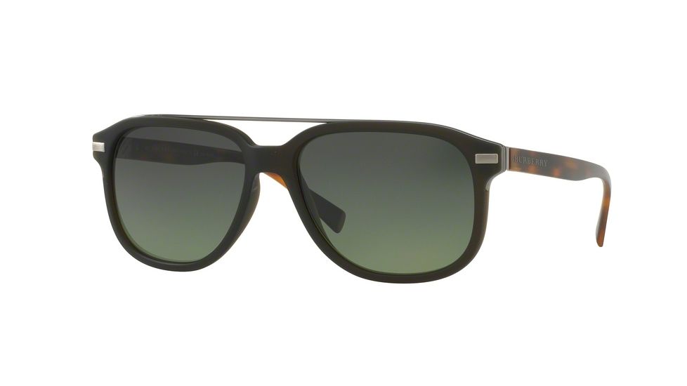 Burberry BE4233 Progressive Prescription Sunglasses BE4233-3620T4-57 - Lens Diameter 57 mm, Frame Color Matte Green