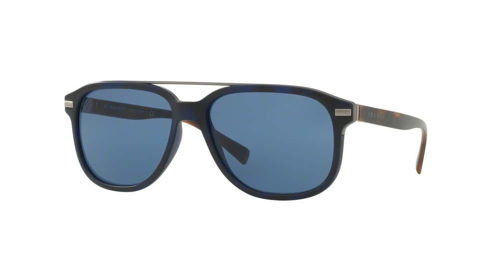 Burberry BE4233 Progressive Prescription Sunglasses BE4233-362180-57 - Lens Diameter 57 mm, Frame Color Matte Blue Havana