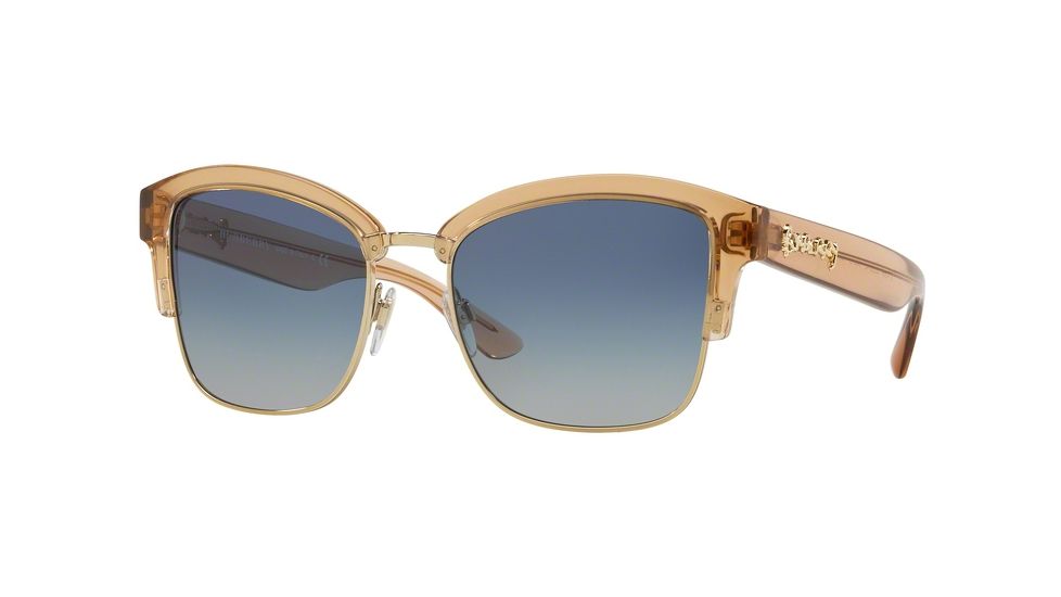 Burberry BE4265 Progressive Prescription Sunglasses, 54mm, Brown / Light Gold, BE4265-33584L-54-PRO