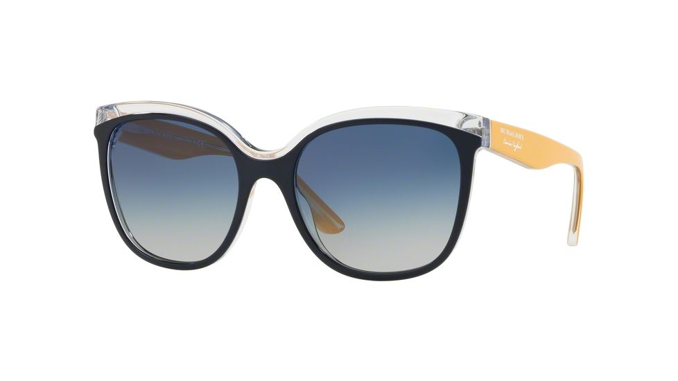 Burberry BE4270 Prescription Sunglasses, 55mm, Top Blue On Transparent, BE4270-37324L-55-SV