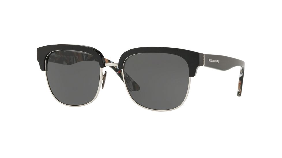 Burberry BE4272 Progressive Prescription Sunglasses, 53mm, Black/Silver, BE4272-373587-53-PRO