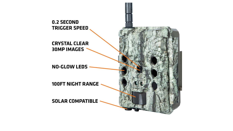 Bushnell CelluCore 30mp AT&amp;T No Glow Treebark Trail Cam, Camo, Box, 119902A