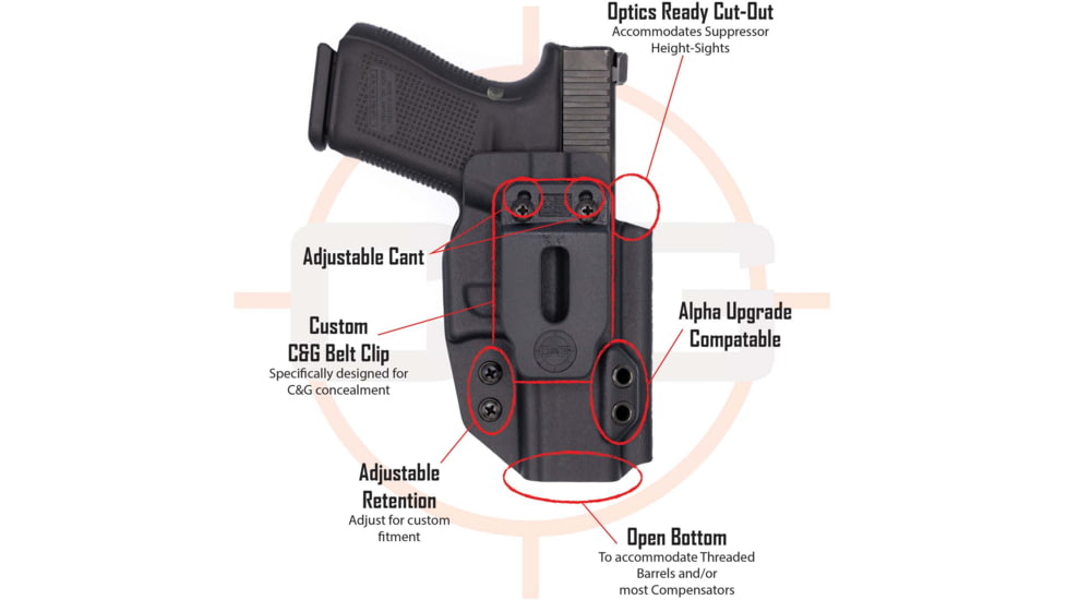 C&amp;G Holsters Covert IWB Holsters, H&amp;K VP9sk, Right Hand, Black, 1458-100