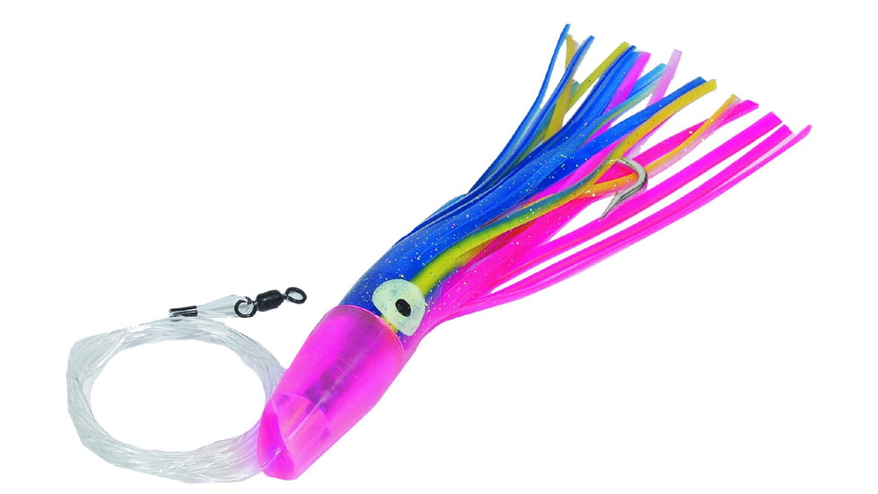 C&amp;H Lures Rattle Jet XL Trolling Lure Rigged &amp; Ready, 130LB Mono, 6 ft, 8/0 Hook, Green/Yellow Skirt, CH-RJX-01