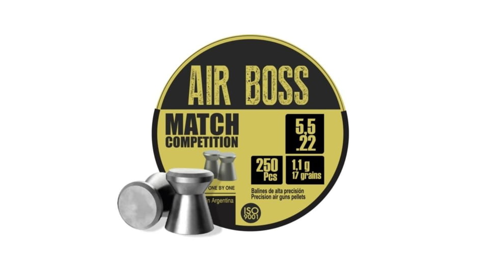 Hatsan Apolo Air Boss Match Competition .22 Caliber Air Rifle Pellets, 17 Grain, Wadcutter Pellet, 250 Bullets, EKE30302