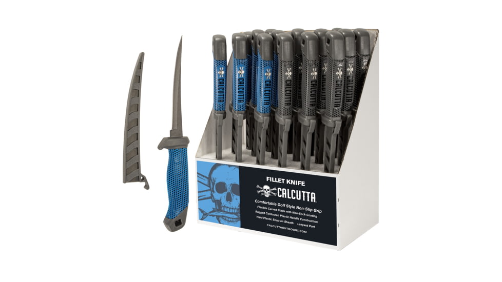 Calcutta Golf Style Grip 6" Fillet Knife with Sheath 18 pack, CDFK6G-18