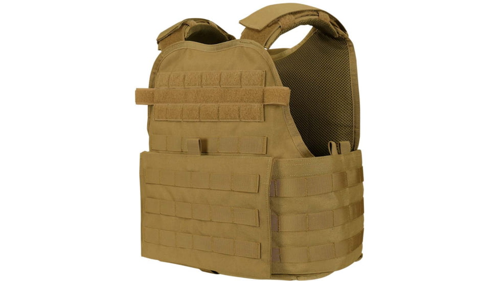 Caliber Armor AR550 11 x 14 Level III+ Body Armor w/ PolyShield Spall Coat and Condor MOPC Package, Coyote Brown, Large/2XL, 19-AR550-MOPC-1114-SPC-CB