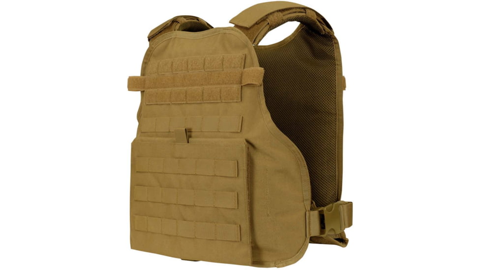 Caliber Armor AR550 11 x 14 Level III+ Body Armor w/ PolyShield Spall Coat and Condor MOPC Package, Coyote Brown, Large/2XL, 19-AR550-MOPC-1114-SPC-CB
