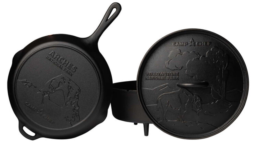 Camp Chef National Parks Cast Iron Set, Black, CBOX100