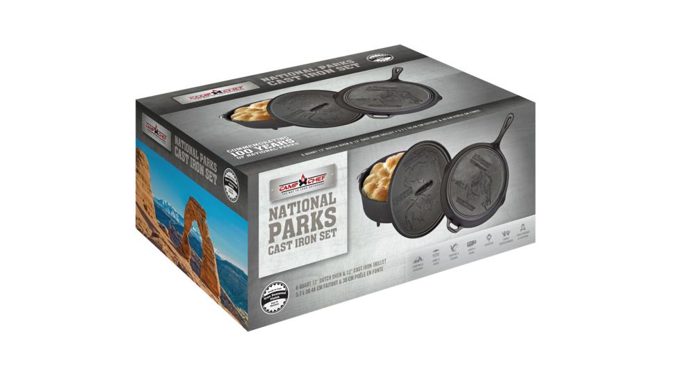 Camp Chef National Parks Cast Iron Set, Black, CBOX100