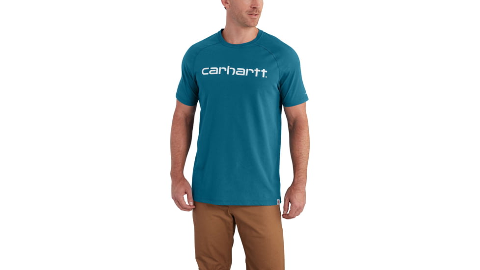 Carhartt Force Cotton Delmont Gphc Short Sleeve T-Shirt for Mens, Bay Harbor, 2XL/Regular 102549-466-REG-2XL